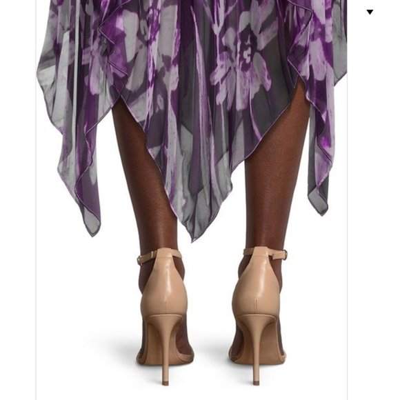 FLOR ET.AL Rossetti $895 Floral-Print Midi strapless sexy Dress 2 - Picture 9 of 13